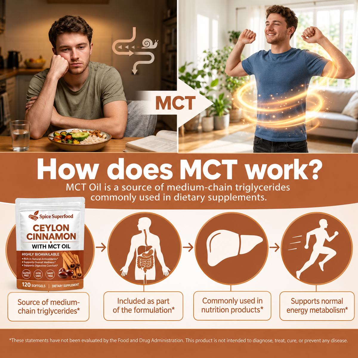 Ceylon Cinnamon 600 mg Softgels with MCT Oil